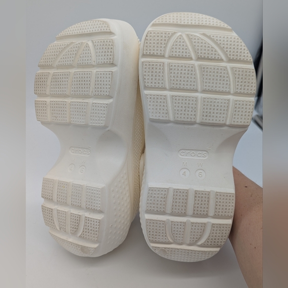 CROCS Womens Mens STOMP CLOG White Chalk Platform Lift Size M4/W6 - Picture 7 of 9